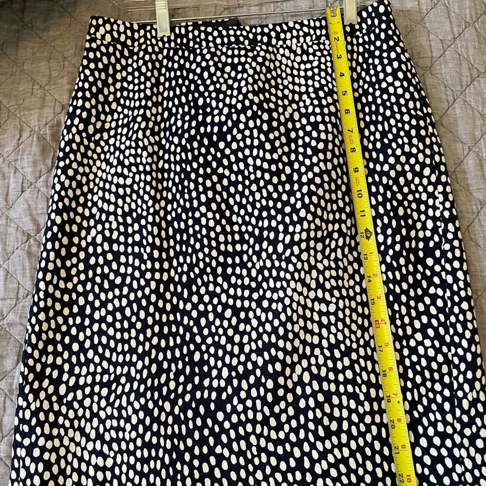 Navy blue and White Polka Dot Lined Skirt